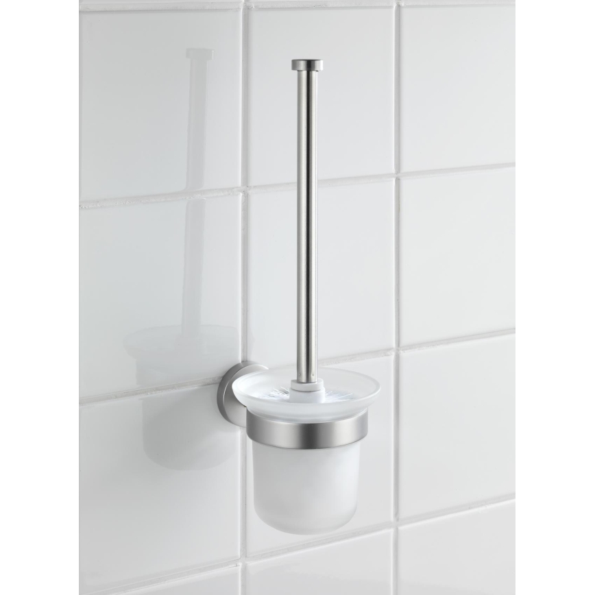 WENKO 19614100 - Escova de WC BOSIO MATT 10x14 cm inox/prateado/acetinado