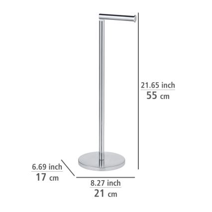WENKO 19637100 - Suporte para papel higiénico 21x55 cm aço inoxidável/prateado