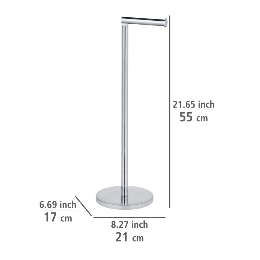 WENKO 19637100 - Suporte para papel higiénico 21x55 cm aço inoxidável/prateado