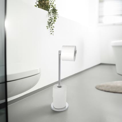 WENKO 19637100 - Suporte para papel higiénico 21x55 cm aço inoxidável/prateado