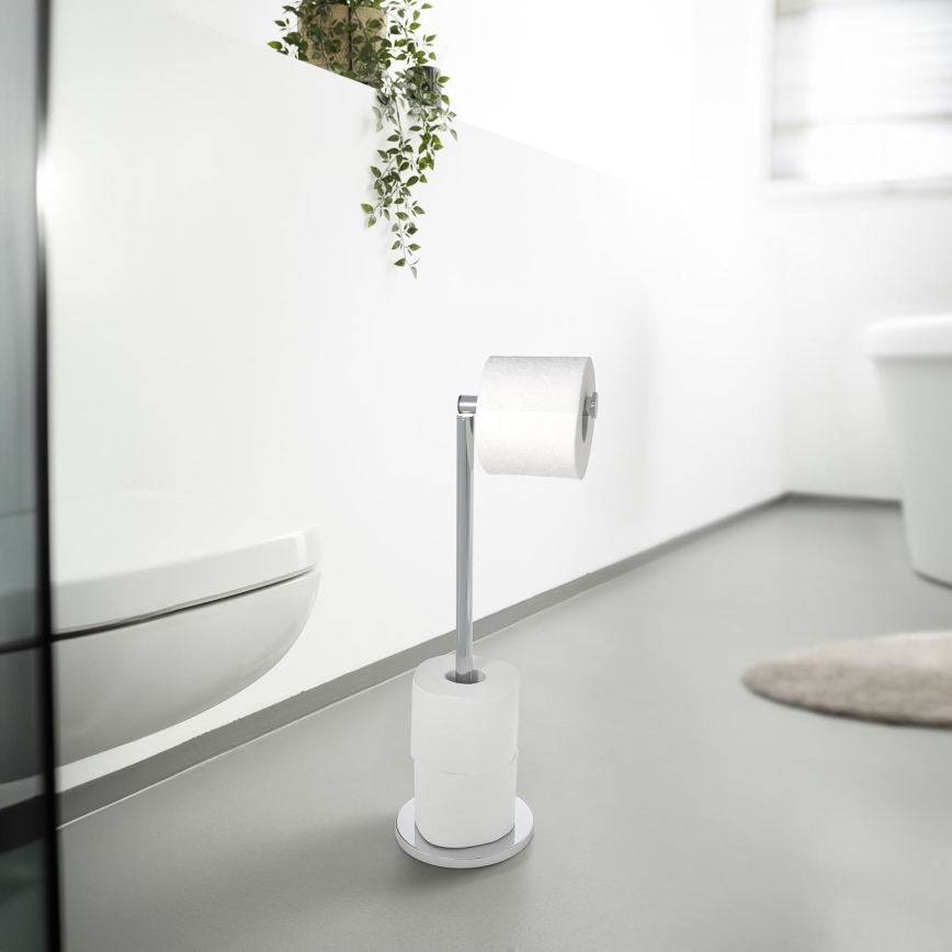 WENKO 19637100 - Suporte para papel higiénico 21x55 cm aço inoxidável/prateado