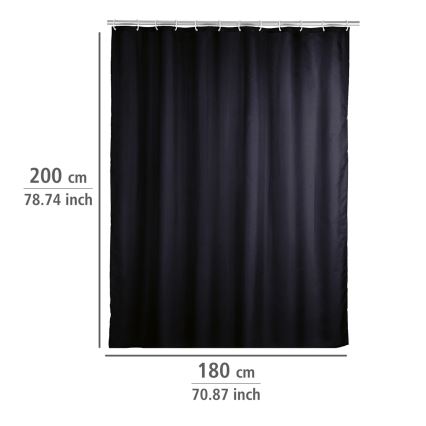 WENKO 20043100 - Cortina de duche 180x200 cm preta
