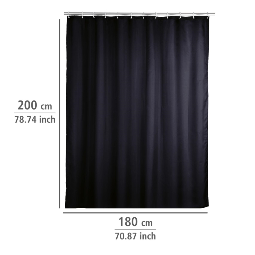 WENKO 20043100 - Cortina de duche 180x200 cm preta