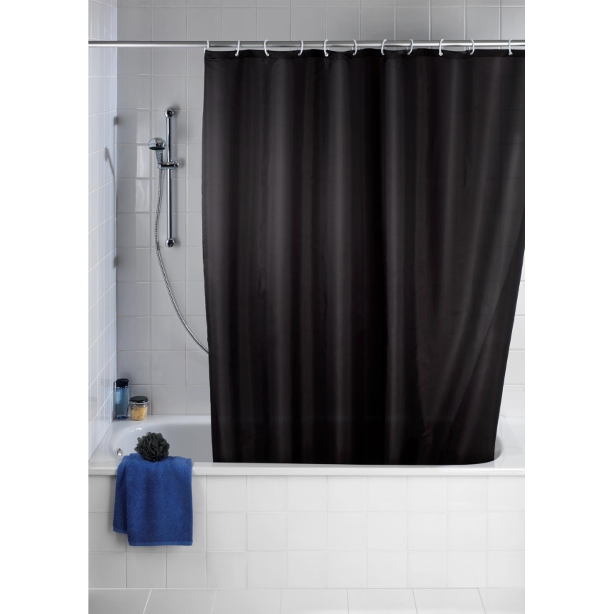 WENKO 20043100 - Cortina de duche 180x200 cm preta