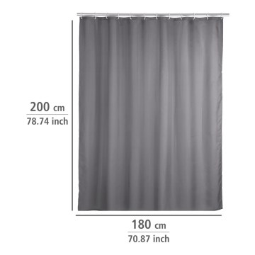 WENKO 20044100 - Cortina de duche 180x200 cm cinzenta