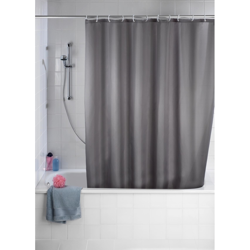 WENKO 20044100 - Cortina de duche 180x200 cm cinzenta