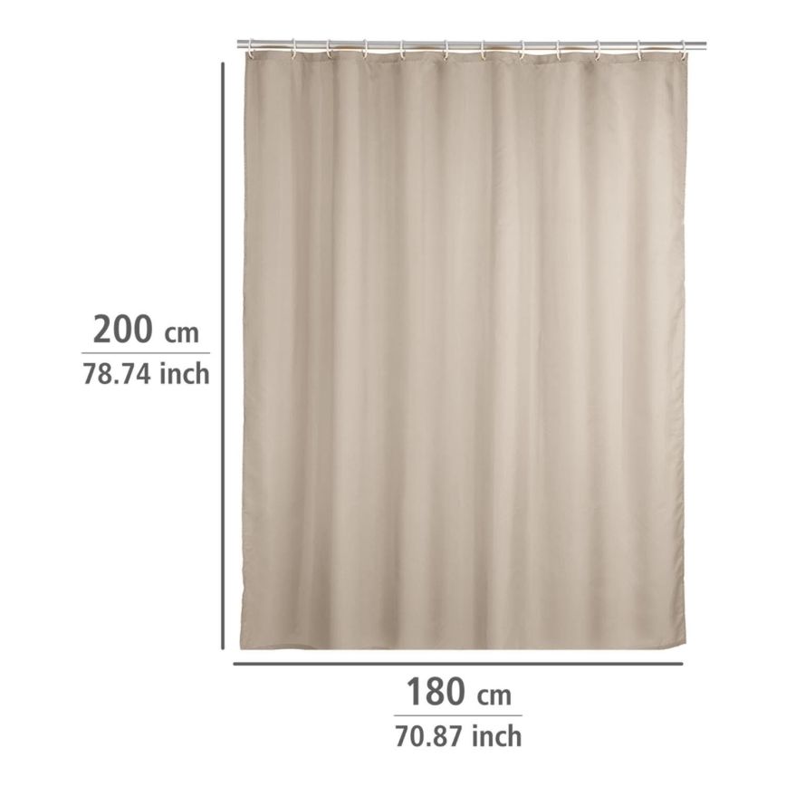 WENKO 20045100 - Cortina de duche 180x200 cm bege