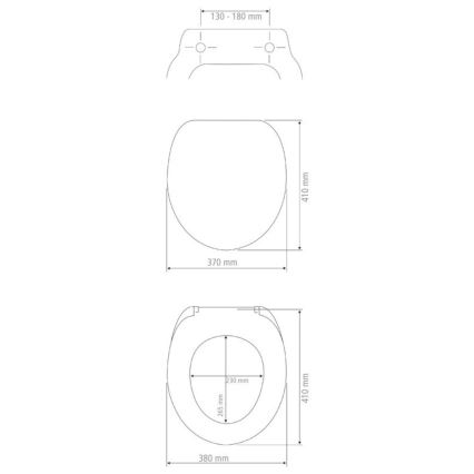 WENKO 20077100-WC assento para sanita PRIMA 37x41 cm preto/prateado