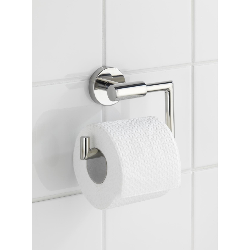 WENKO 20216100 - Suporte para papel higiénico BOSIO SHINE 15x10,5 cm aço inoxidável/prateado