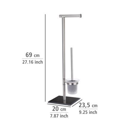WENKO 20391100 - Escova de WC LIMA 23,5x69 cm inox/acetinado/preto