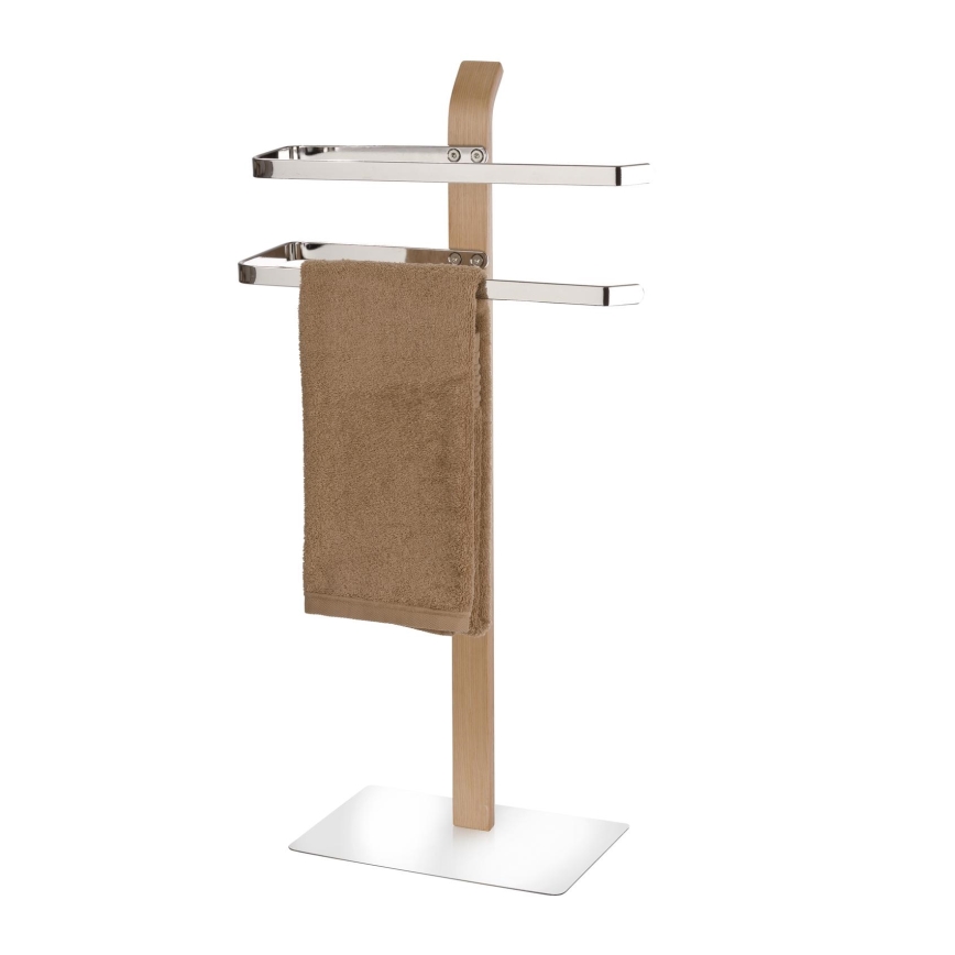 WENKO 20396100 - Suporte para toalhas SAMONA 40,5 x 79,5 cm cromado brilhante/castanho