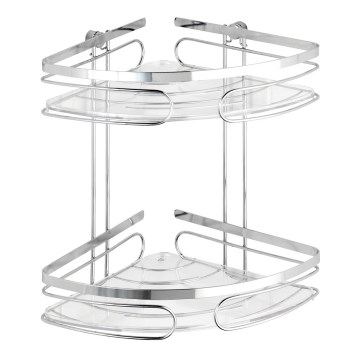 WENKO 20412100-Prateleira de canto PREMIUM AÇO INOXIDÁVEL 26,5x27,5 cm inox/prateado