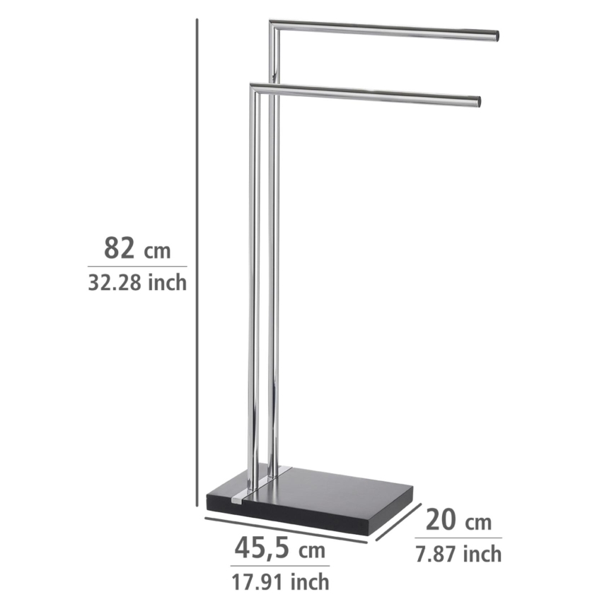 WENKO 20461100 - Toalheiro NOBLE 45,5 x 82 cm, cromado/preto