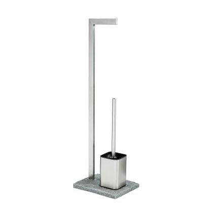 WENKO 20604100 - Escova para WC GRANIT 23x73,5 cm aço inoxidável/acetinado/cinzento