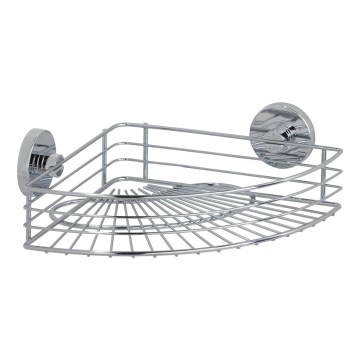 WENKO 20887100-Prateleira VACUUM-LOC redonda em aço 31x22,5 cm, cromado brilhante