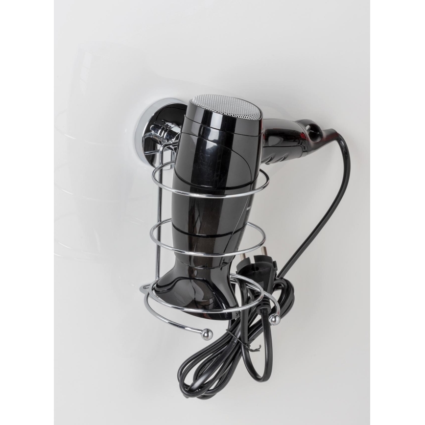 WENKO 20896100 - Suporte para secador VACUUM-LOC MILAZZO 12x17 cm cromado brilhante