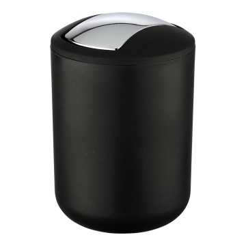 WENKO 21211100 - Caixote do lixo BRASIL 14x21 cm preto/cromado brilhante