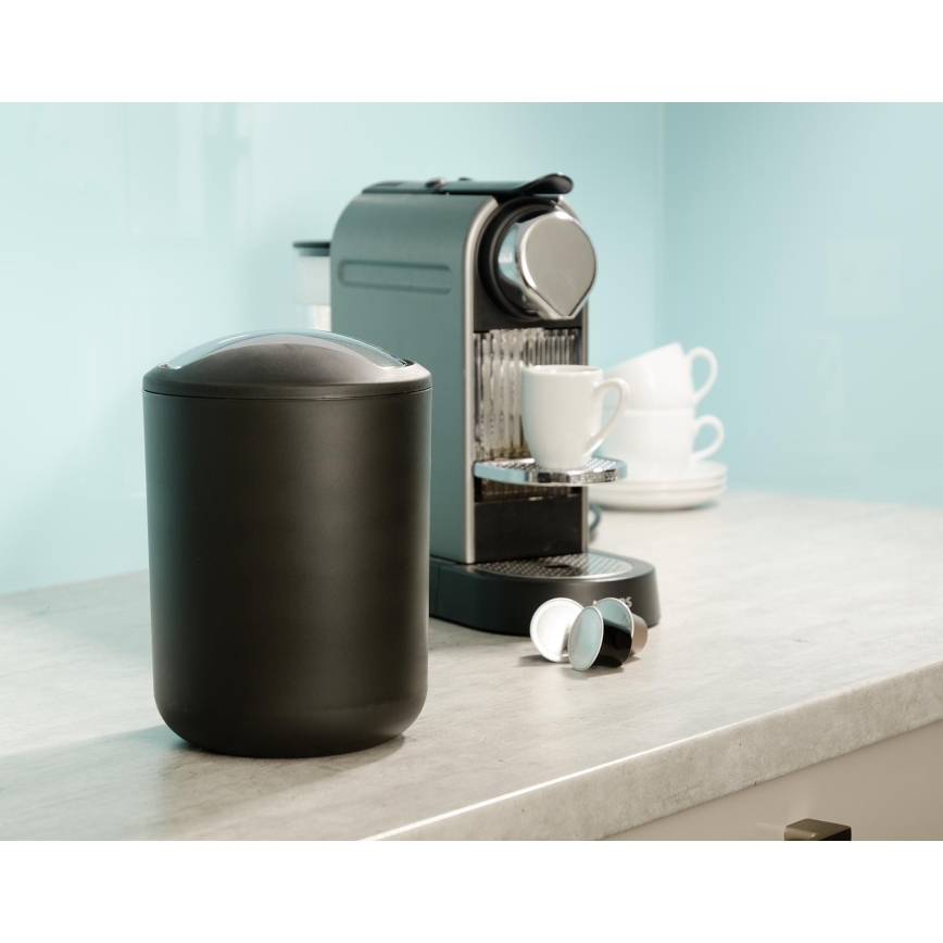 WENKO 21211100 - Caixote do lixo BRASIL 14x21 cm preto/cromado brilhante