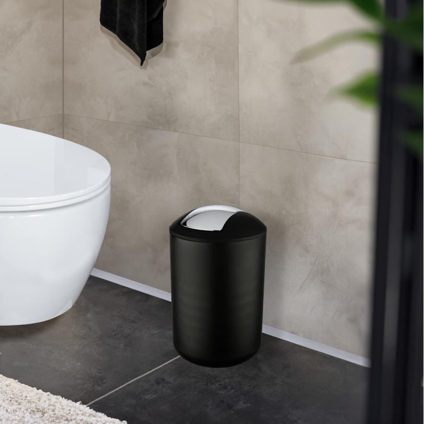 WENKO 21212100 - Cesto BRASIL 19,5x31 cm preto/cromado brilhante