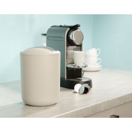 WENKO 21221100 - Lixeira BRASIL 14x21 cm bege/cromado brilhante