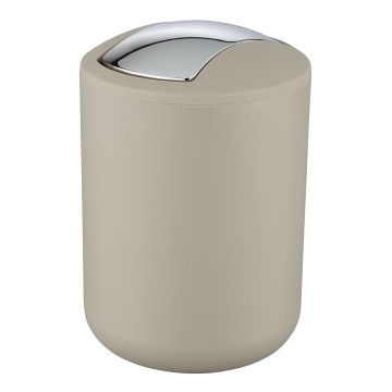 WENKO 21221100 - Lixeira BRASIL 14x21 cm bege/cromado brilhante
