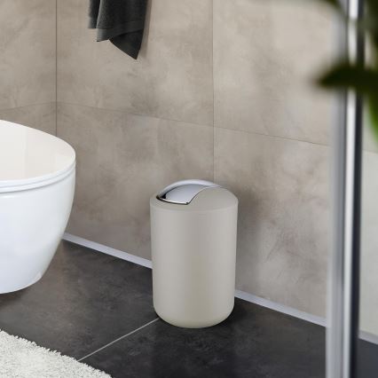 WENKO 21222100 - Cesto BRASIL 19,5x31 cm bege/cromado brilhante