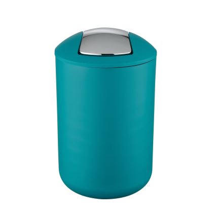 WENKO 21227100 - Caixote do lixo BRASIL 19,5x31 cm turquesa/cromado brilhante