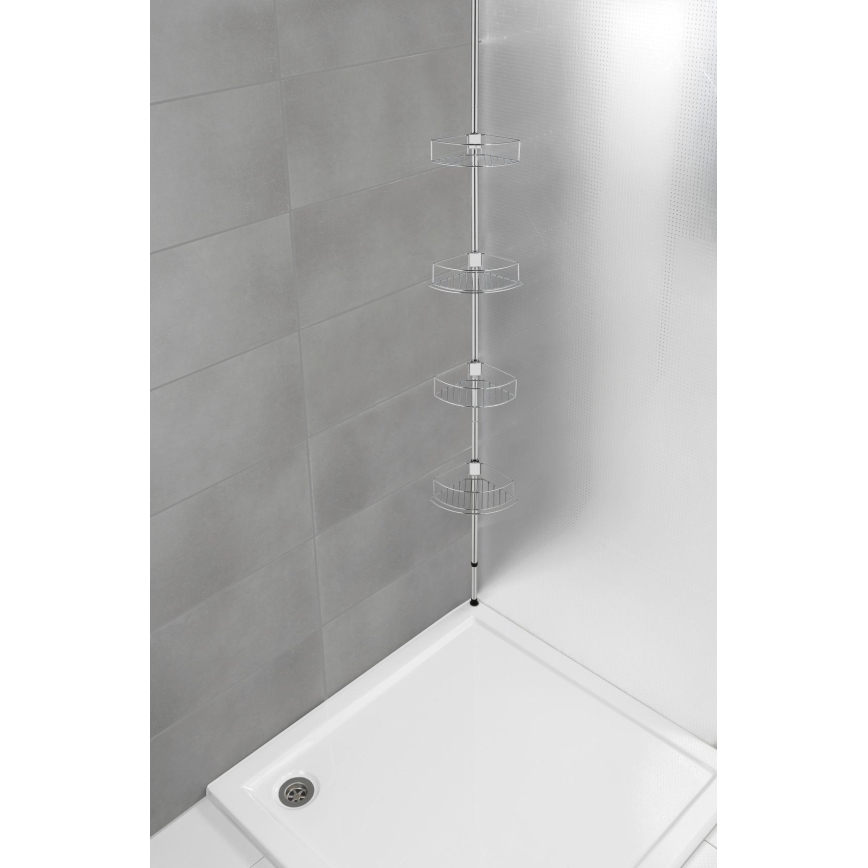 WENKO 21803100-Prateleira de canto DOLCEDO 31x275 cm aço inoxidável/cromado brilhante