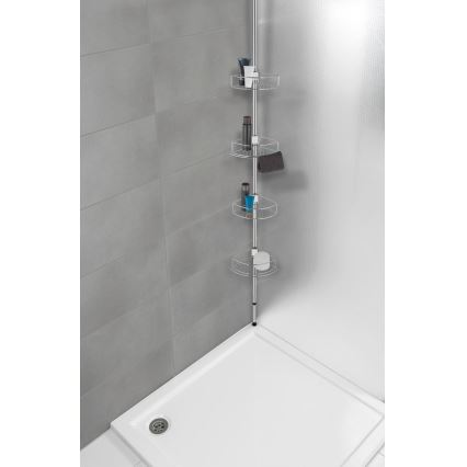 WENKO 21803100-Prateleira de canto DOLCEDO 31x275 cm aço inoxidável/cromado brilhante