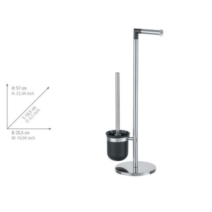 WENKO 21836800 - Escova de WC PARUS 25,5x57 cm aço inoxidável/prateado/preto
