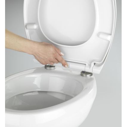 WENKO 21903100-WC Assento para WC SAMOS 44,5x37,5 cm branco/prateado