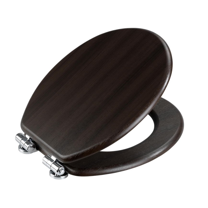 WENKO 22015100-WC assento WENGE 35,5x42,5 cm castanho/prateado