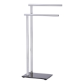 WENKO 22090100 - Toalheiro de pé LAVA 42x81 cm aço inoxidável/prateado/preto