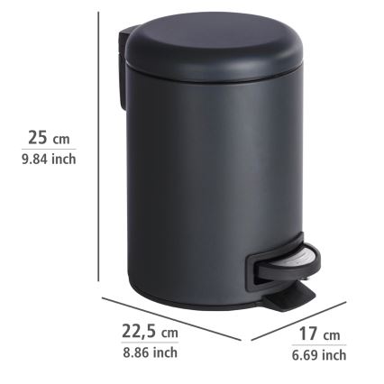 WENKO 22143800 - Cesto LEMAN 17x25 cm preto