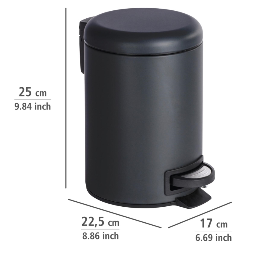 WENKO 22143800 - Cesto LEMAN 17x25 cm preto
