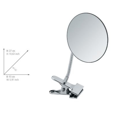 WENKO 22195100 - Espelho de maquilhagem CLIP 15x27 cm cromado brilhante