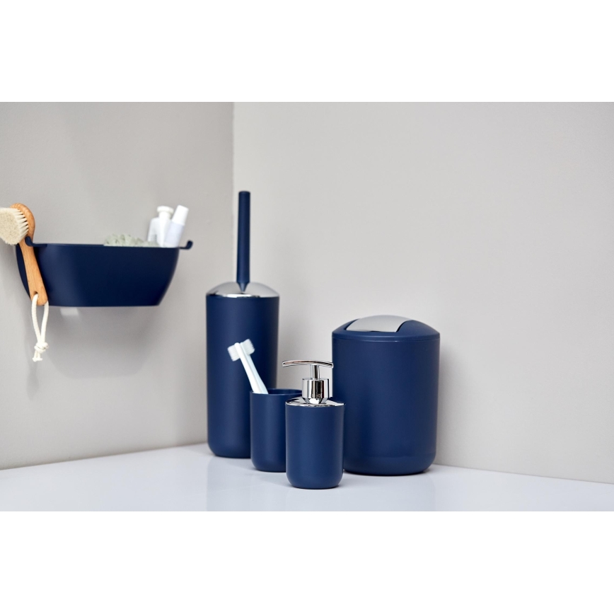 WENKO 22522100 - Escova de WC BRASIL 10x37 cm azul/cromado brilhante