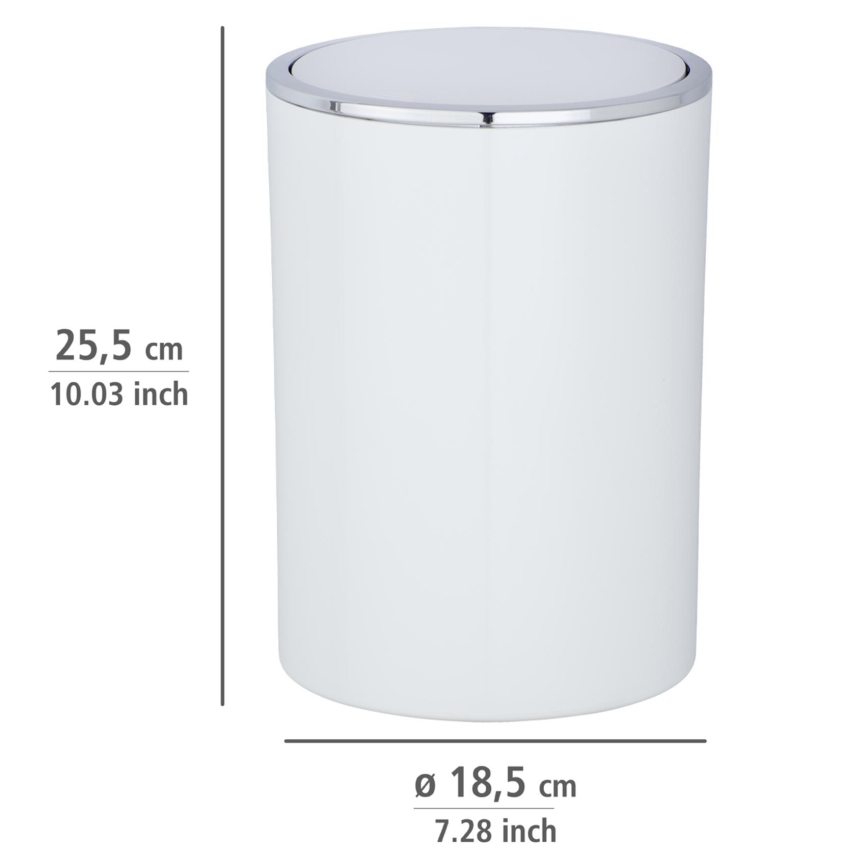 WENKO 22554100 - Cesto INCA 18,5x25,5 cm branco/cromado brilhante
