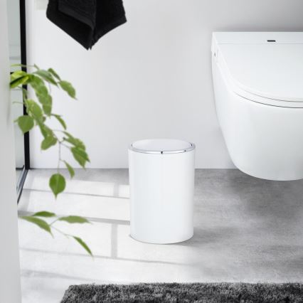 WENKO 22554100 - Cesto INCA 18,5x25,5 cm branco/cromado brilhante