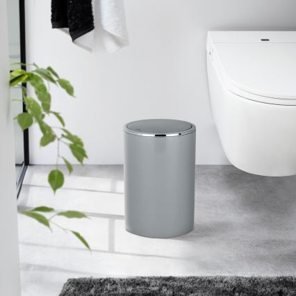 WENKO 22562100 - Cesto INCA 18,5x25,5 cm cinzento/cromado brilhante