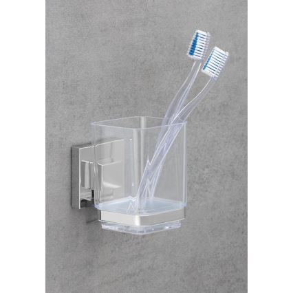 WENKO 22680100 -Copo VACUUM-LOC QUADRO ED 7,5x10 cm prateado/brilhante cromo/transparente