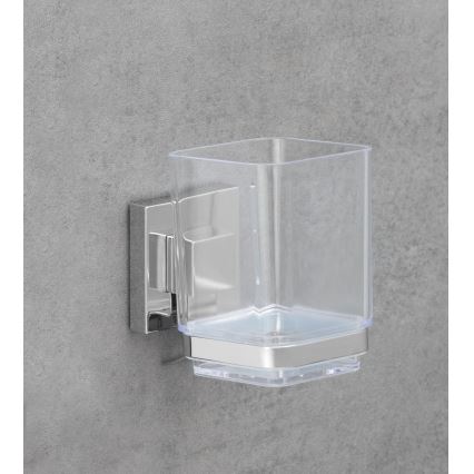 WENKO 22680100 -Copo VACUUM-LOC QUADRO ED 7,5x10 cm prateado/brilhante cromo/transparente
