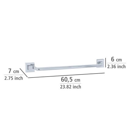 WENKO 22684100-Suporte para toalhas VACUUM-LOC QUADRO ED 60,5x6 cm prateado/cromado brilhante