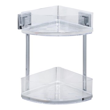 WENKO 22690100-Estante de canto VACUUM-LOC QUADRO ED 28x32,5 cm prateado/cromado brilhante
