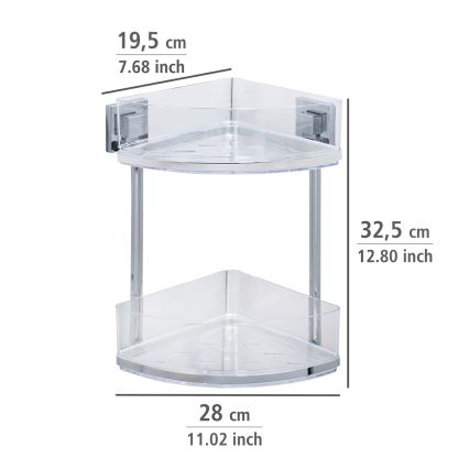 WENKO 22690100-Estante de canto VACUUM-LOC QUADRO ED 28x32,5 cm prateado/cromado brilhante