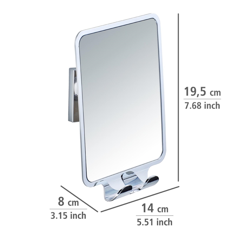 WENKO 22693100 - Espelho de maquilhagem VACUUM-LOC QUADRO ED 14x19,5 cm cromado brilhante