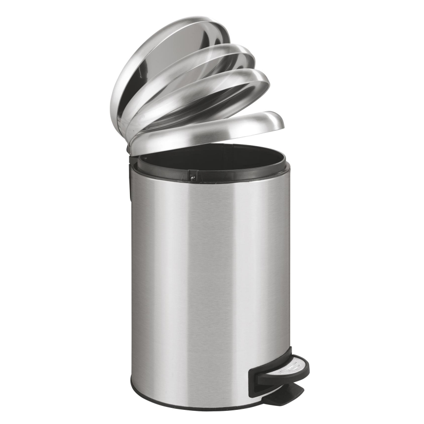 WENKO 22703100 - Lixeira LEMAN 25x38 cm aço inoxidável/acetinado/preto