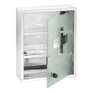 WENKO 22924100 - Armário de medicamentos 30x40 cm aço inoxidável/prateado