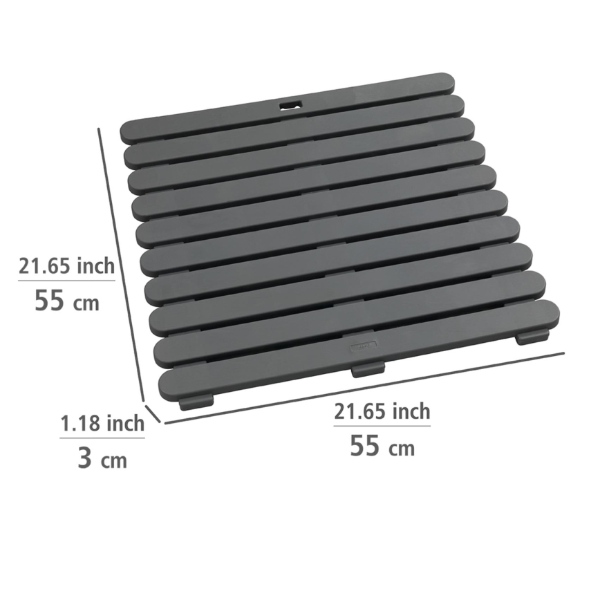 WENKO 22947100-Tapete de duche INDOOR & OUTDOOR 55x55 cm cinzento