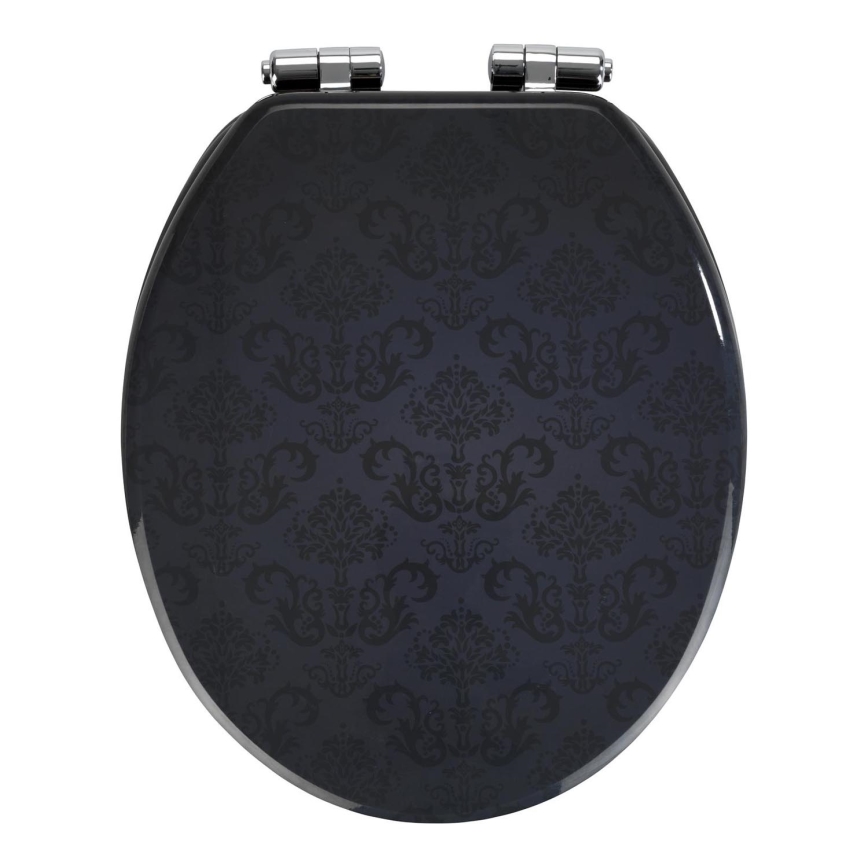WENKO 22977100-Assento de sanita BELLEVUE 35,5x42,5 cm antracite/prateado